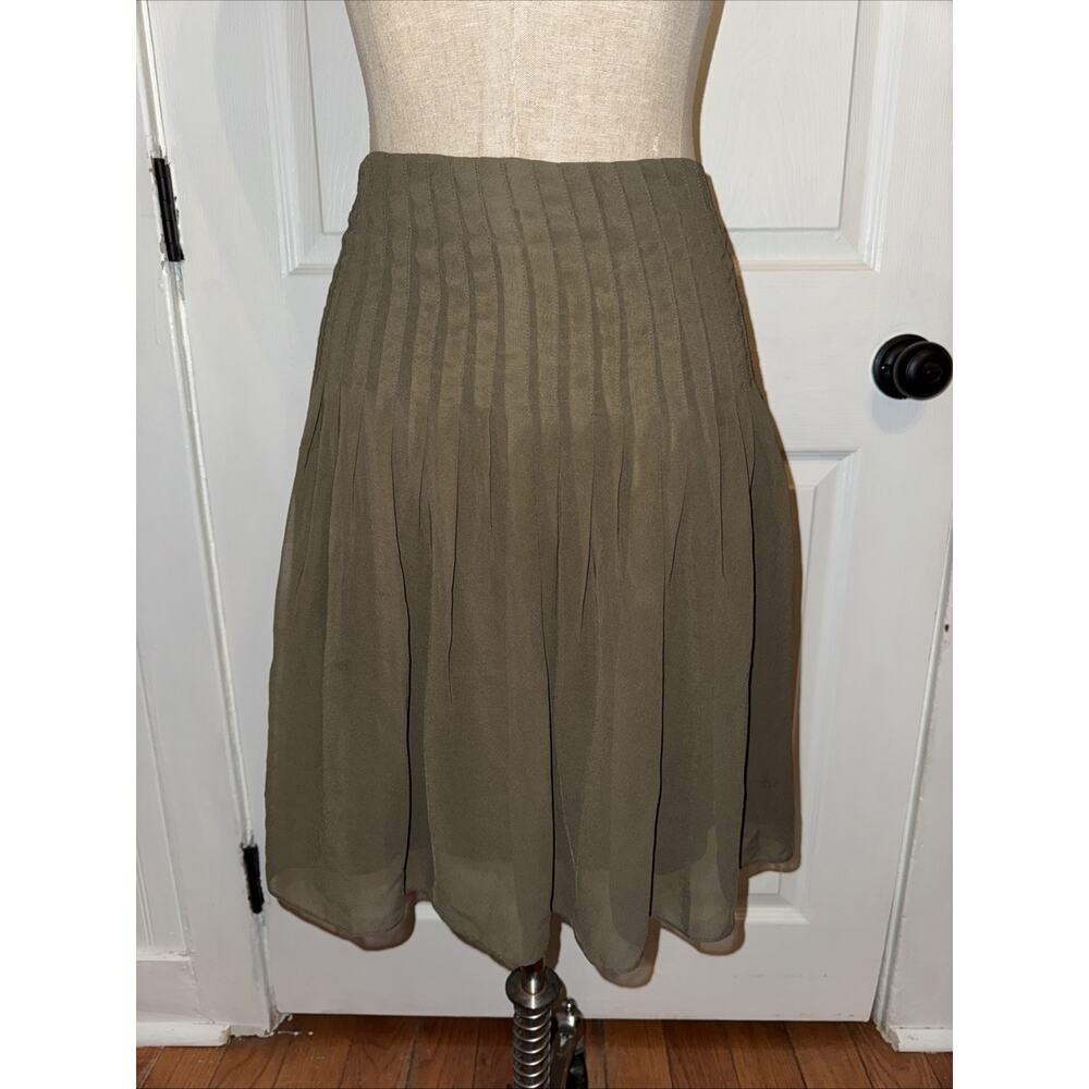 Rag & Bone Women’s Green Pleated Leather Buckle Skirt Size 6 *Flaws* - Picture 3 of 14